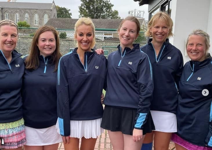 Group of tennis ladies' team players for Portmarnock Tennis Club